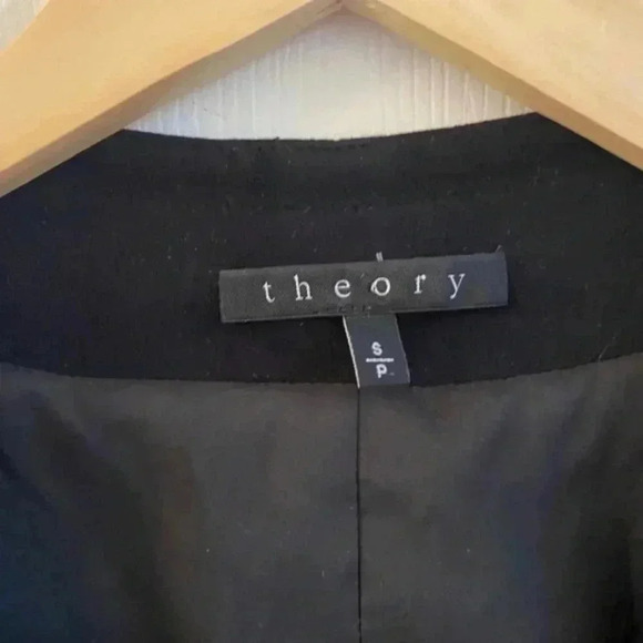 Theory YAISA PRYOR Leather Sleeve Zip Shoulder Jacket Blazer - Picture 2 of 6